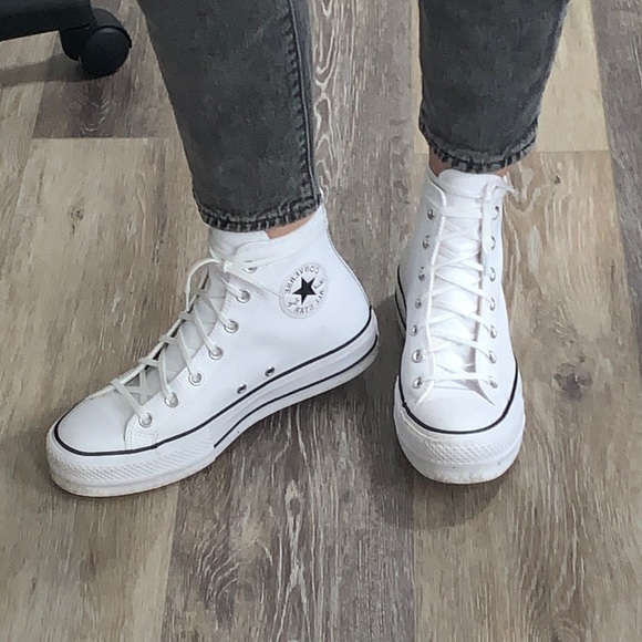Converse | Shoes | Copy Clean Leather Platform Chuck Taylor All St |  Poshmark